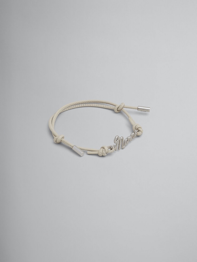 Marni δερματινα Logo Bracelet ασπρα | GRJVR94188