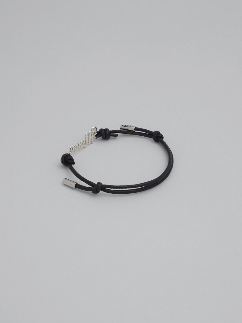 Marni δερματινα Logo Bracelet μαυρα | SGRVO89476