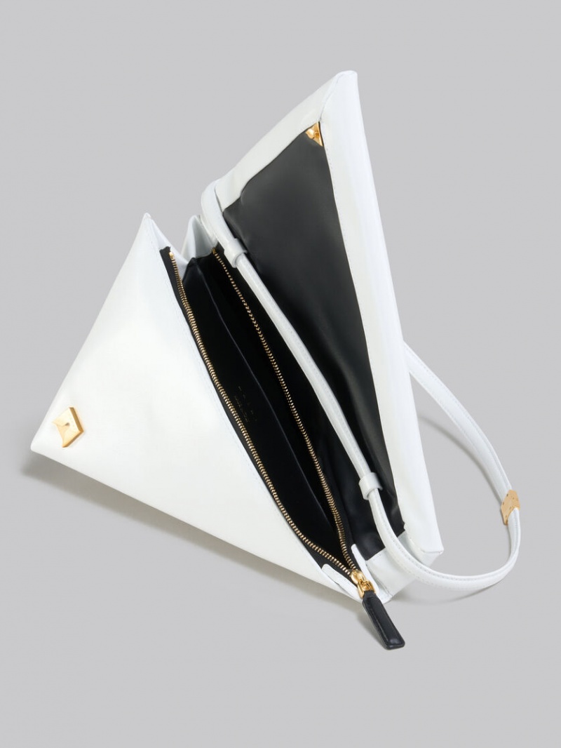 Marni δερματινα Prisma Triangle Bag ασπρα | GRCVG64650