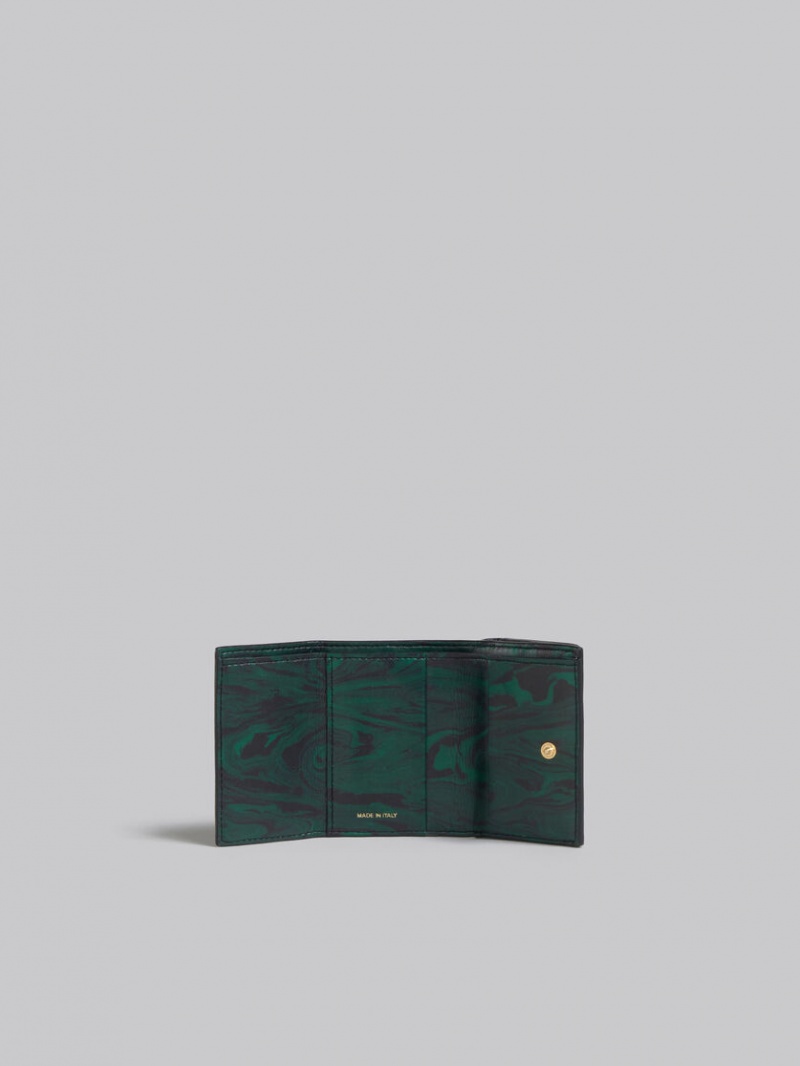 Marni δερματινα Trifold Venice Wallet With Marbled Interior μαυρα | GRXMI68736