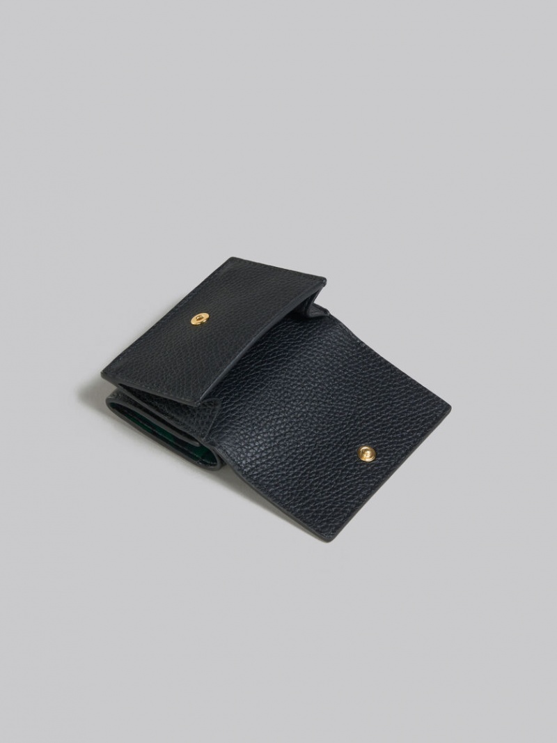 Marni δερματινα Trifold Venice Wallet With Marbled Interior μαυρα | GRXMI68736