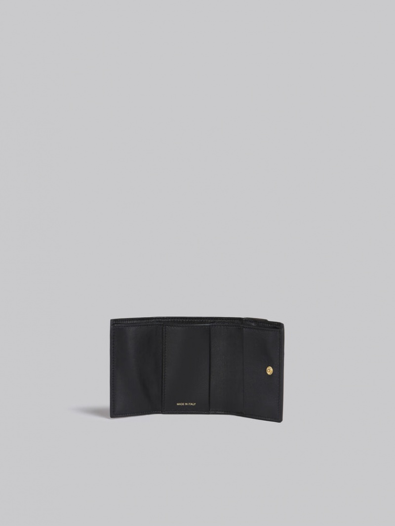 Marni δερματινα Tri-fold Wallet καφε ροζ μπορντο | GRXMI15342