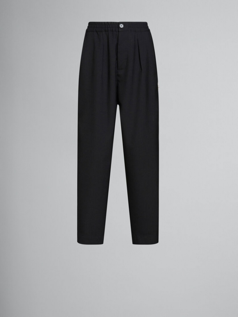 Marni Μαλλί Trousers With Front Pleats μαυρα | ZGRMJ55999